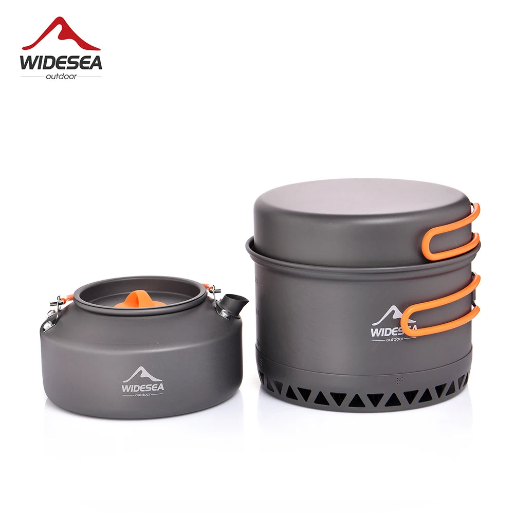 Widesea Portable Camping Cookware Set With Pot Kettle And Utensils