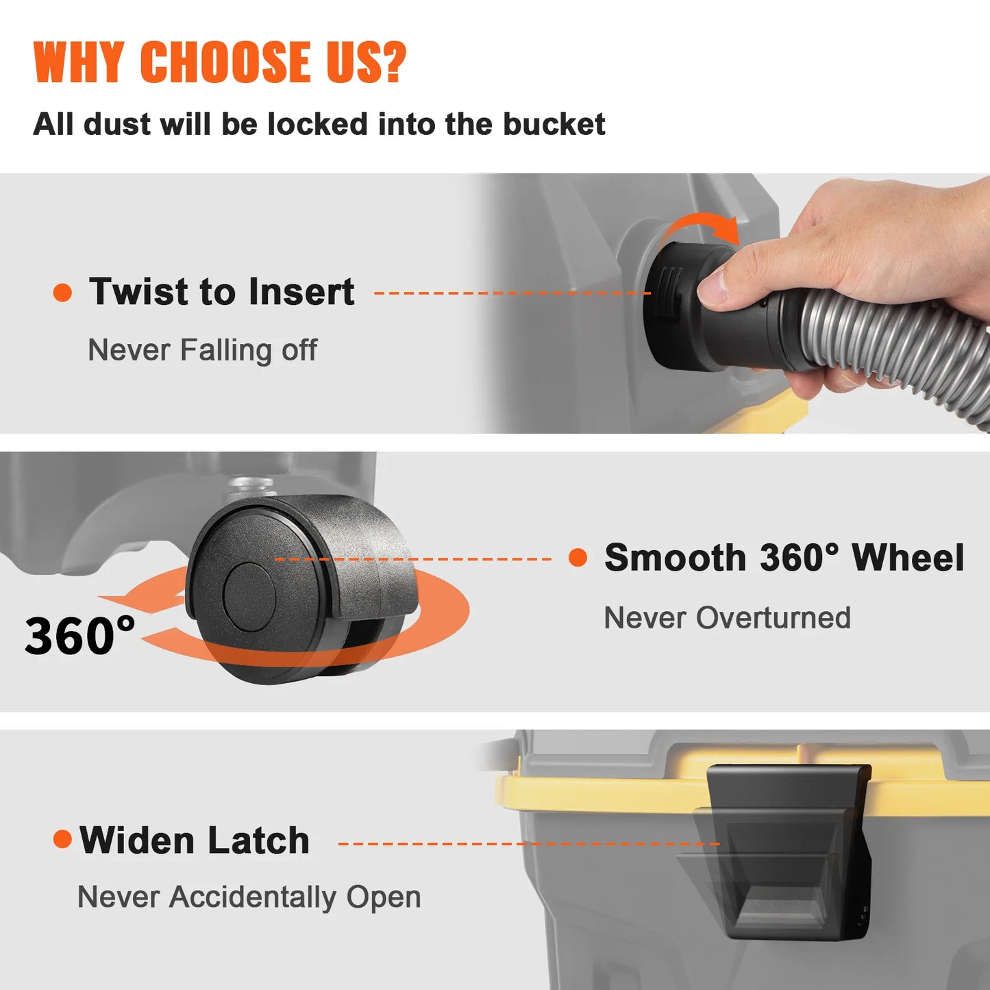 SucceBuy Portable Wet And Dry Vacuum Cleaner Car And Home