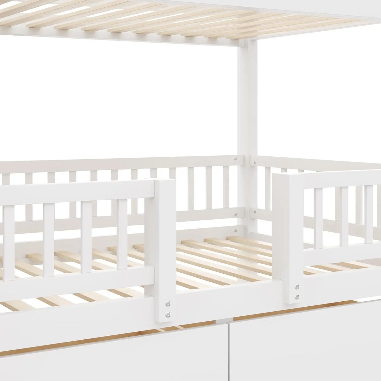 Bunk Bed With Slide Storage Drawers Staircase In Pine Wood