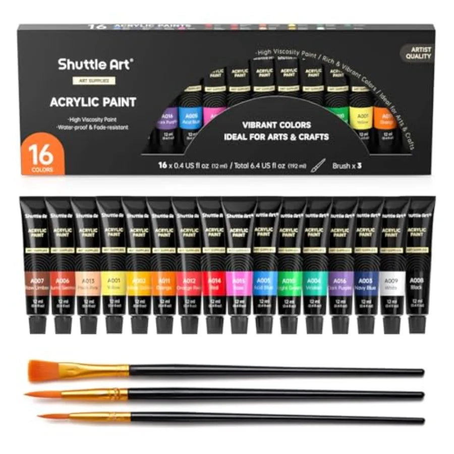 Acrylic Paint Set, 30 x12ml Tubes Artist Quality Non Toxic Rich Pigments Colors Great for Adults Professional Painting on Rocks