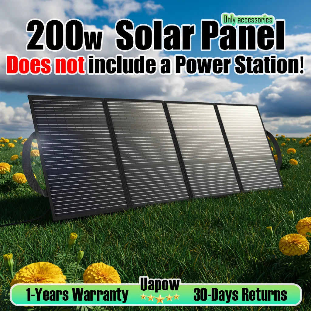UAPOW Portable Power Station With LiFePO4 Battery And Solar Panel