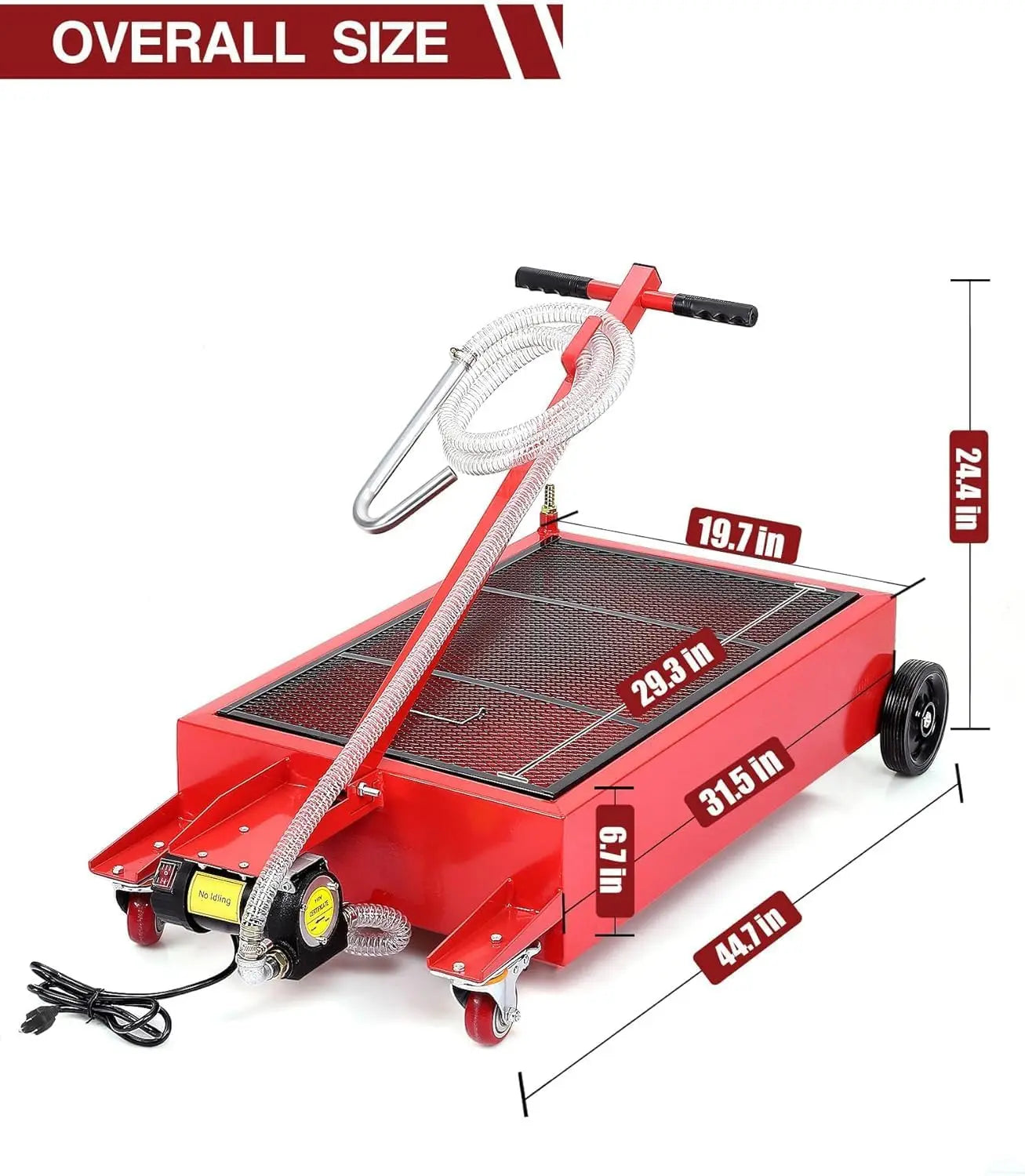 HiMISS Oil Drain Pan With Pump And Foldable Handle For Vehicles