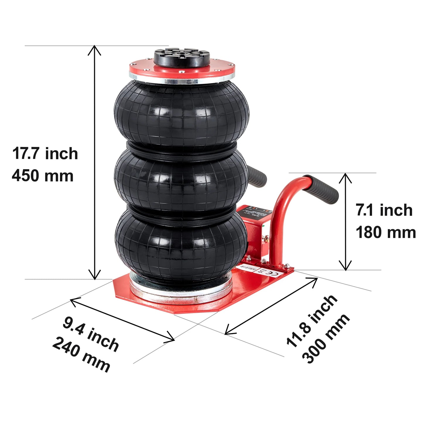 Succebuy Triple Bag Air Jack 3 Ton Portable Pneumatic Car Jack