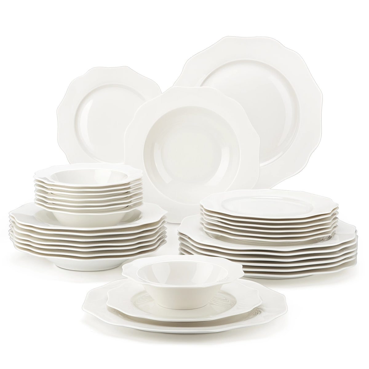 MALACASA Nordic Porcelain Dinnerware Set With Bowls And Plates
