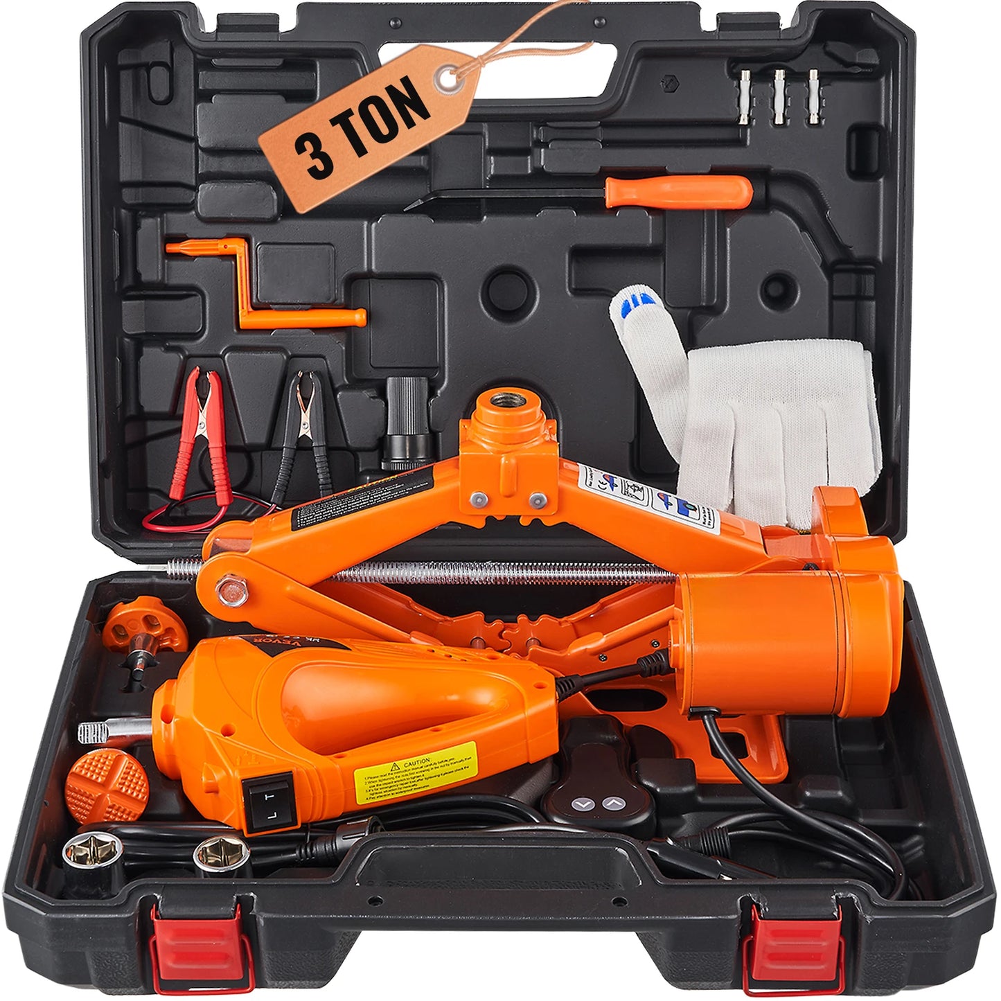 SucceBuy Electric Car Jack With Impact Wrench 12V Portable Lift