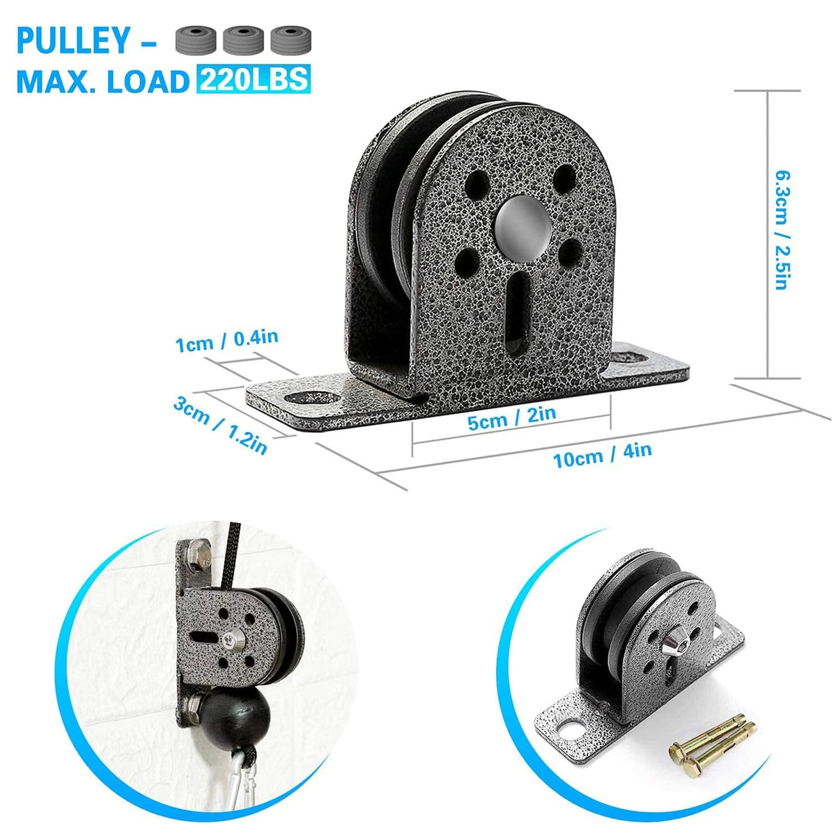MARSAFIT Wall Mounted Cable Pulley System for Home Gym Training