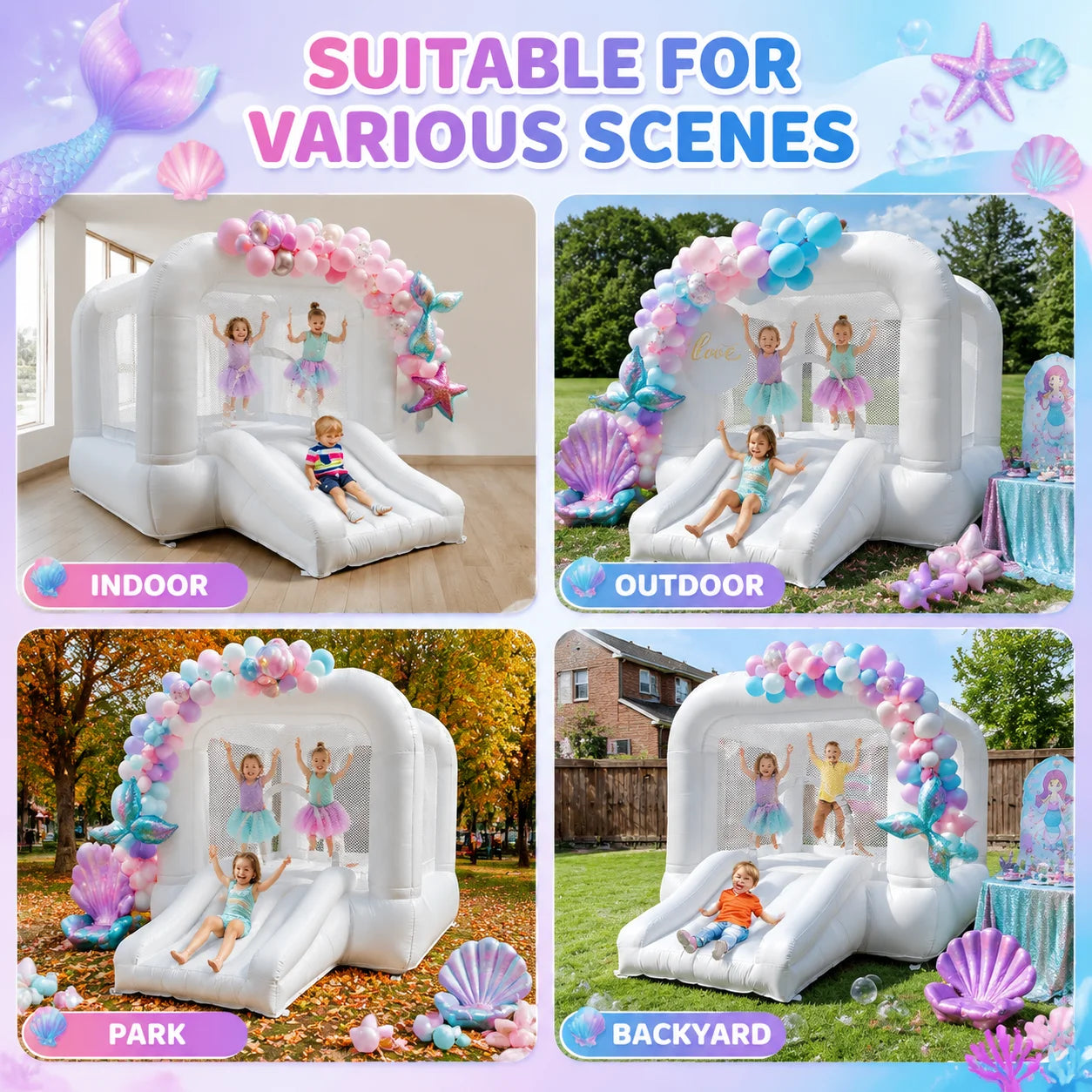VANCEN Arch Inflatable Bounce House With Slide For Kids