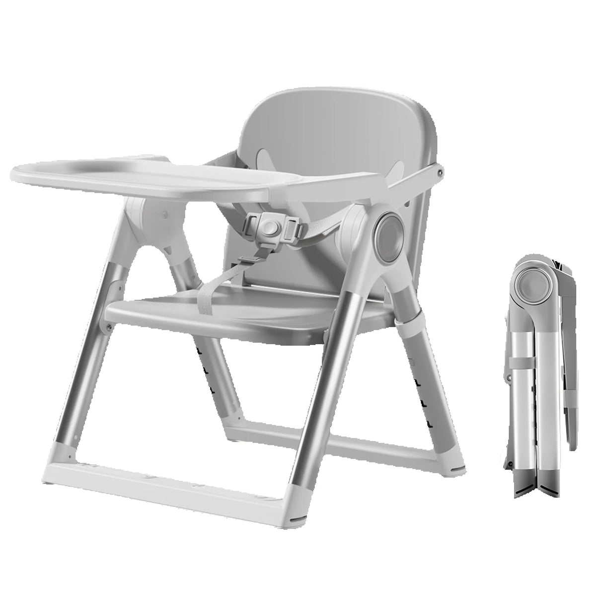 Ubravoo Foldable Portable Baby High Chair With Dual Plate