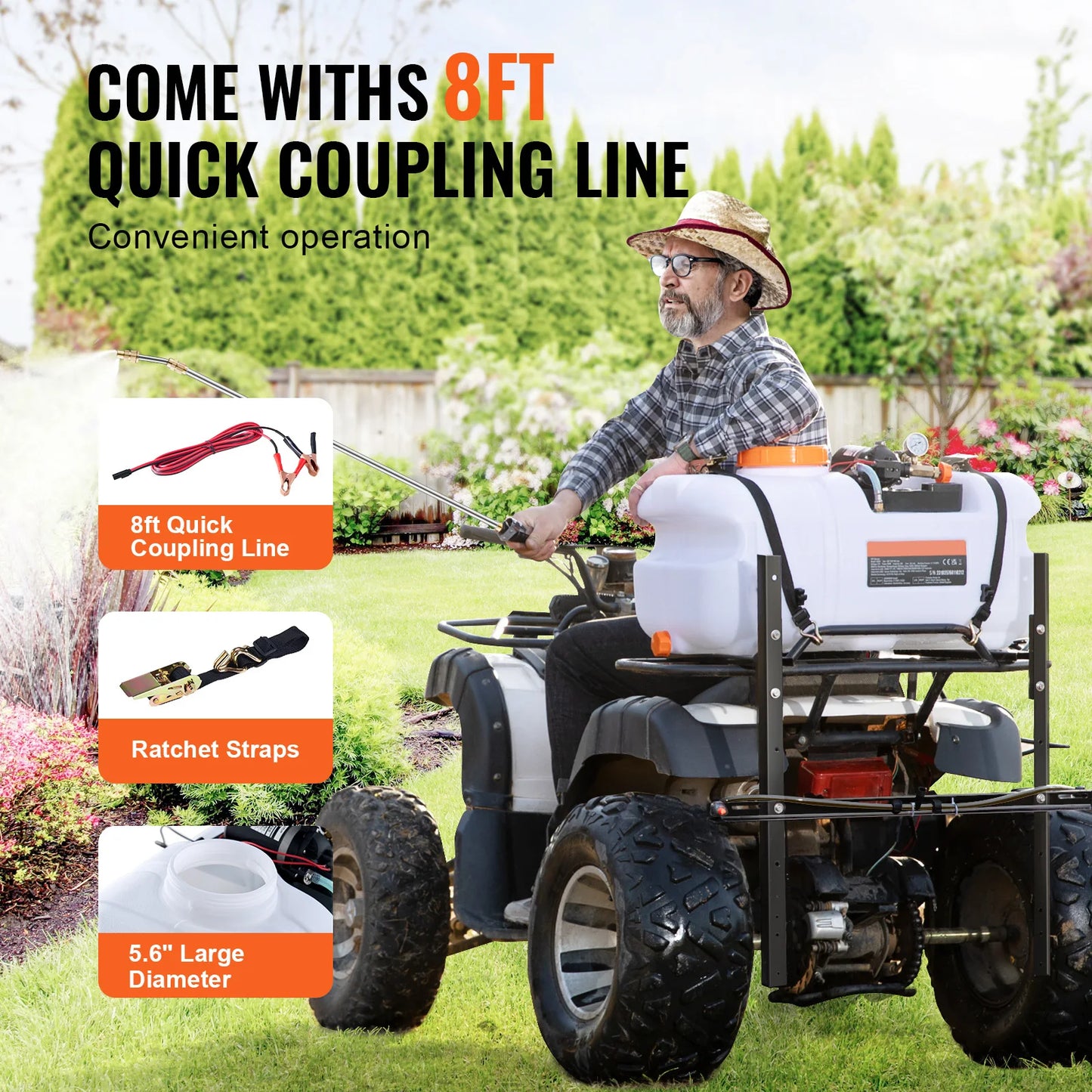 SucceBuy ATV Spot Sprayer With Nozzle Boom And Pump