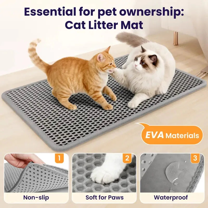Foldable Eva Cat Litter Mat Double Layer Waterproof Pet Guard