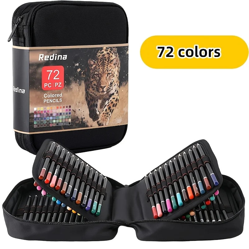 72PCS Colored Pencils Set | Portable Zipper Case | Oil-Based Art Pencils | Back to School Art Supplies