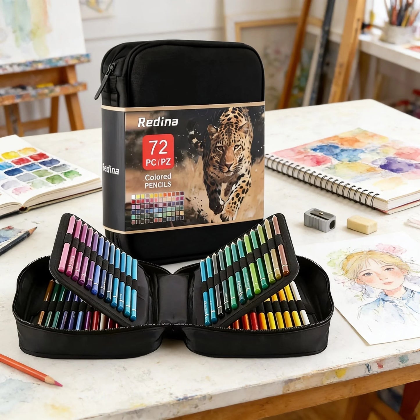 72PCS Colored Pencils Set | Portable Zipper Case | Oil-Based Art Pencils | Back to School Art Supplies