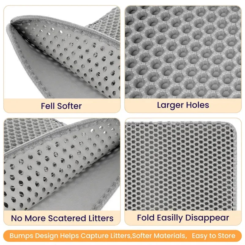 Foldable Eva Cat Litter Mat Double Layer Waterproof Pet Guard