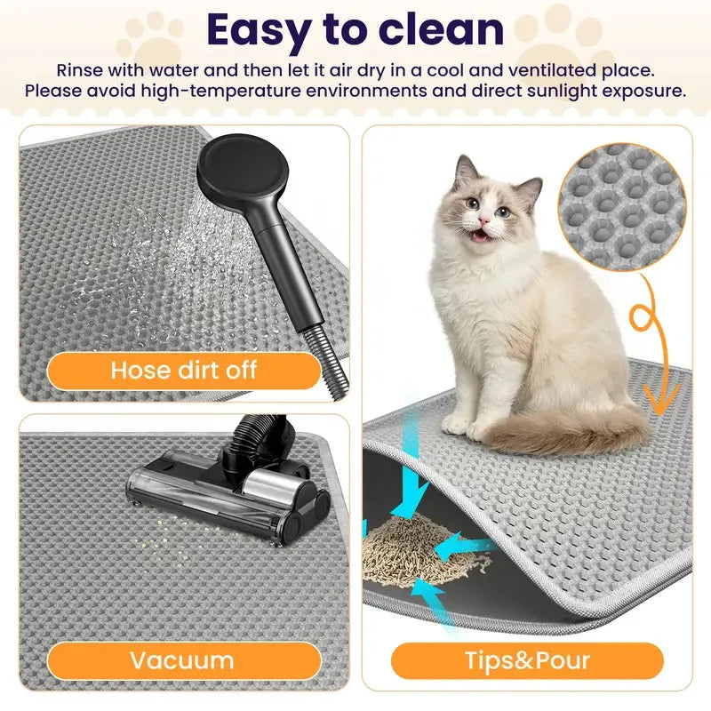 Foldable Eva Cat Litter Mat Double Layer Waterproof Pet Guard