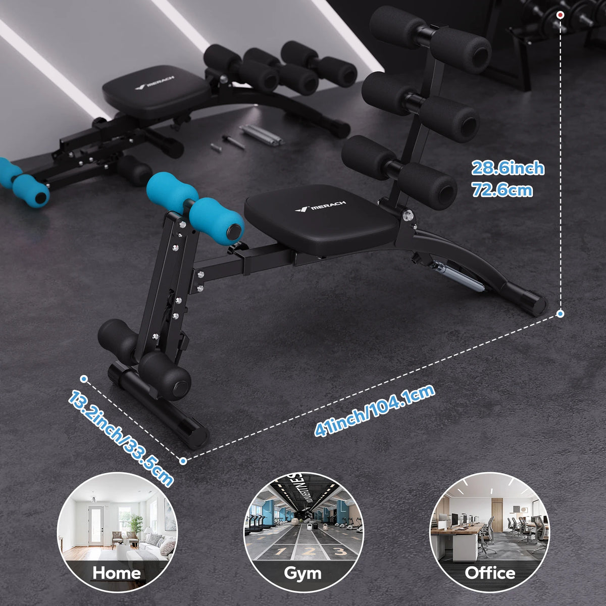 MERACH Adjustable Ab Trainer Machine for Home Gym Core Workouts