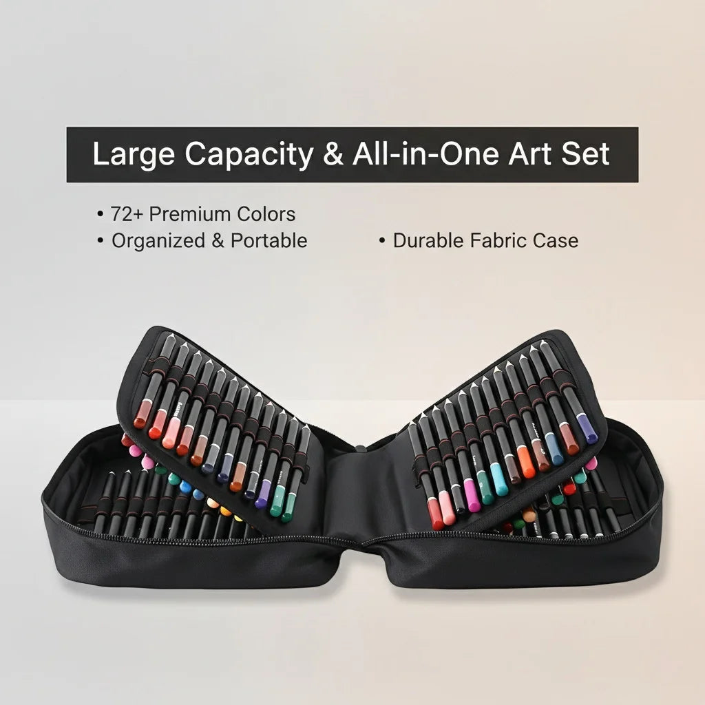 72PCS Colored Pencils Set | Portable Zipper Case | Oil-Based Art Pencils | Back to School Art Supplies