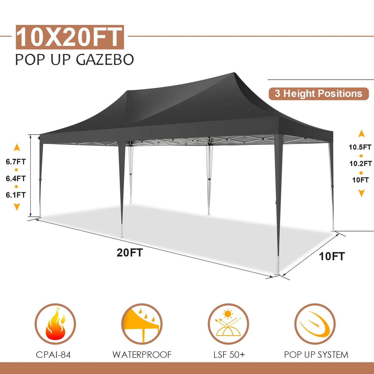 COBIZI Pop Up Canopy Gazebo With Six Sidewalls For Outdoor Events