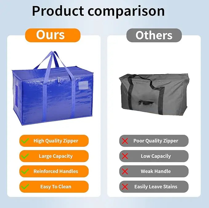 Heavy Duty Moving Bags With Zippers And Carrying Handles