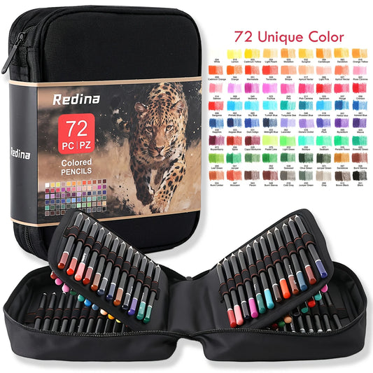 72PCS Colored Pencils Set | Portable Zipper Case | Oil-Based Art Pencils | Back to School Art Supplies