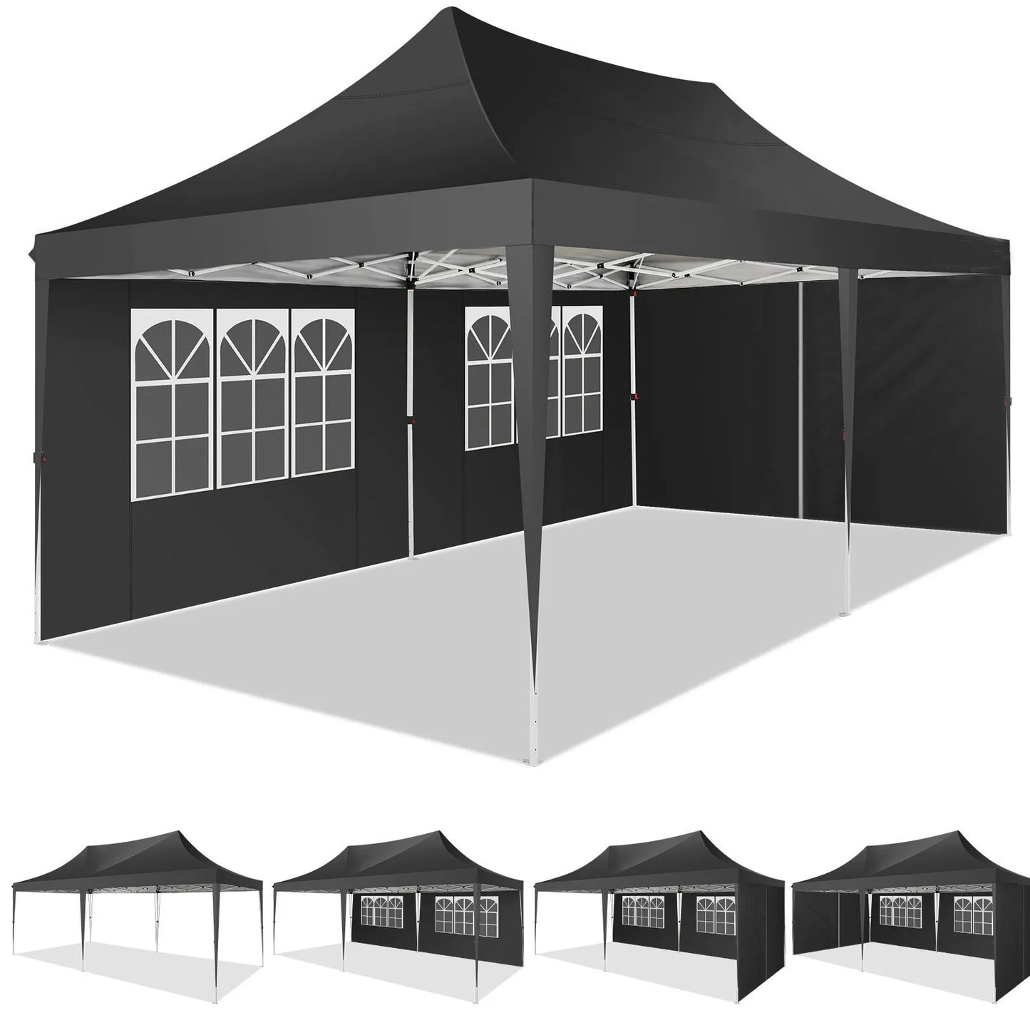 COBIZI Pop Up Canopy Gazebo With Six Sidewalls For Outdoor Events