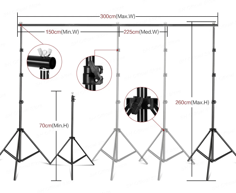 SH Studio Softbox Lighting Kit With Backdrop Stand Reflector