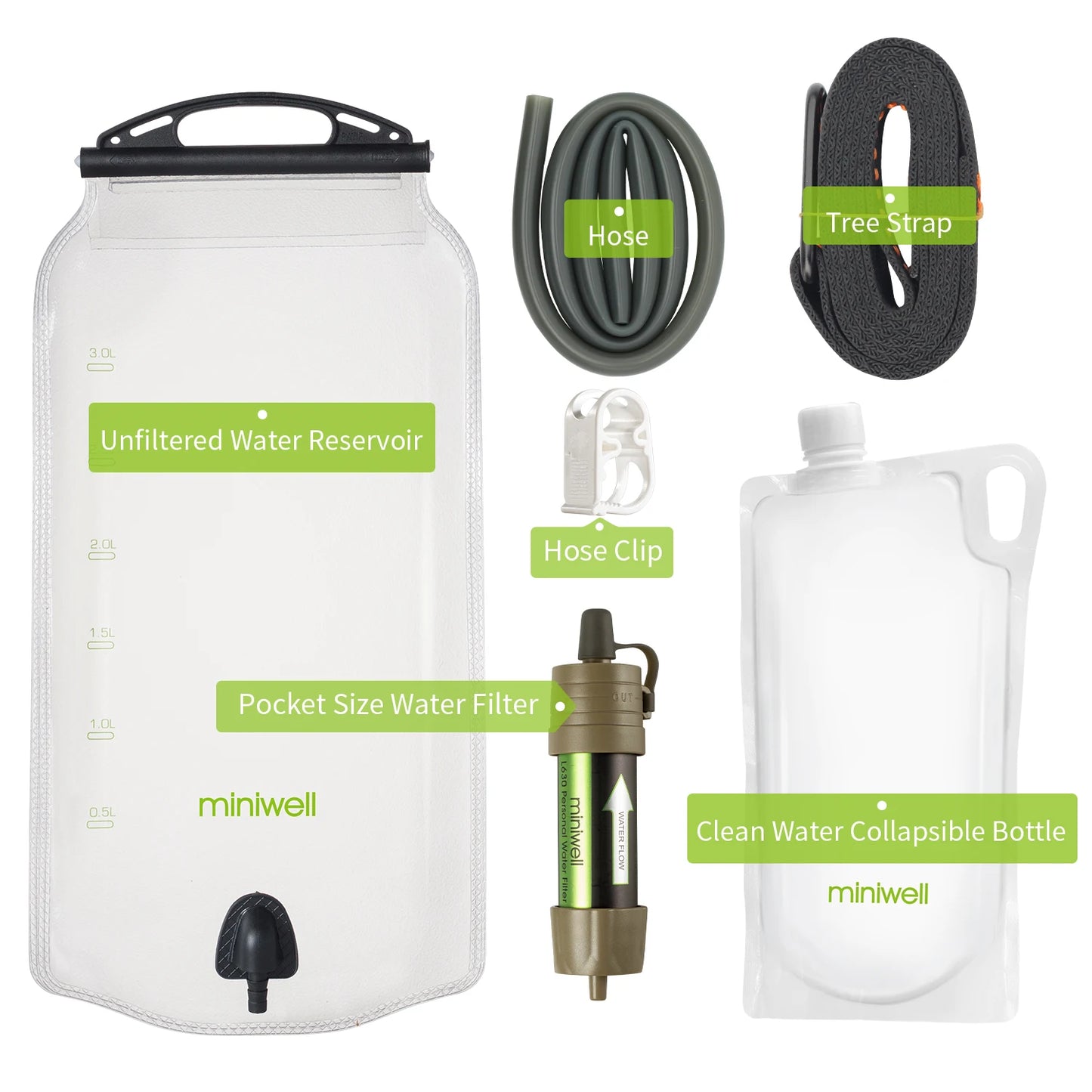 L630 Personal Camping Water Purification Straw for Survival and Emergency