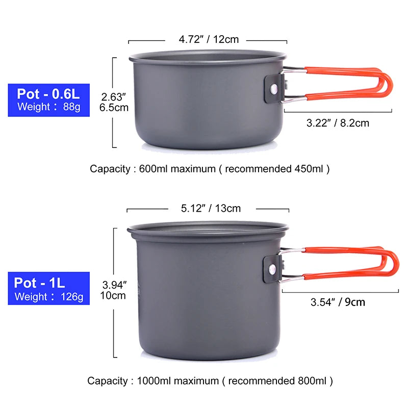 Widesea Camping Cookware Set Portable Stove Pot Kit With Utensils