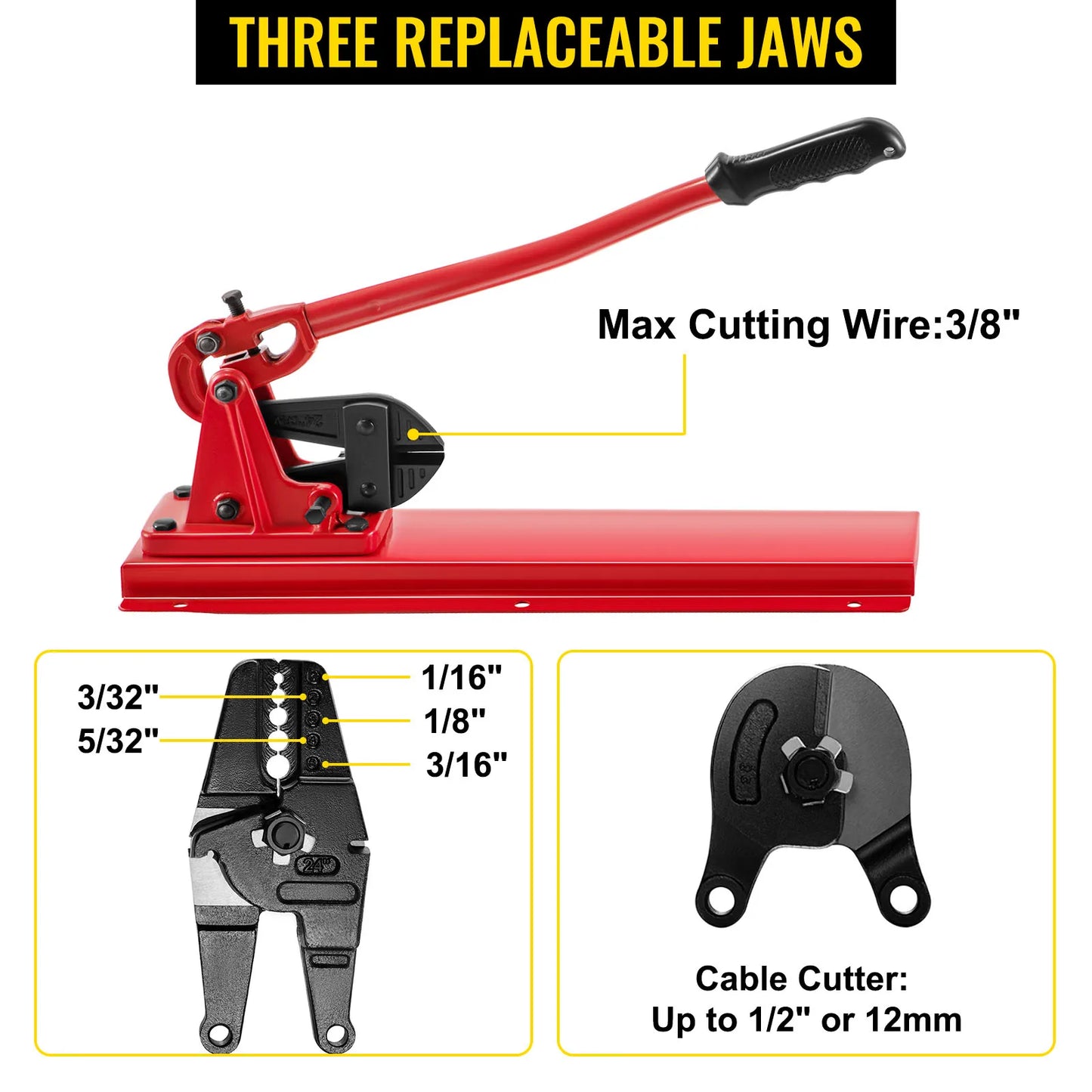 Hand Swager Tool Wire Rope Crimping Cutter Head Bolt Cutter