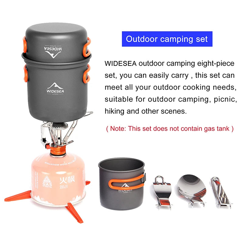 Widesea Camping Cookware Set Portable Stove Pot Kit With Utensils
