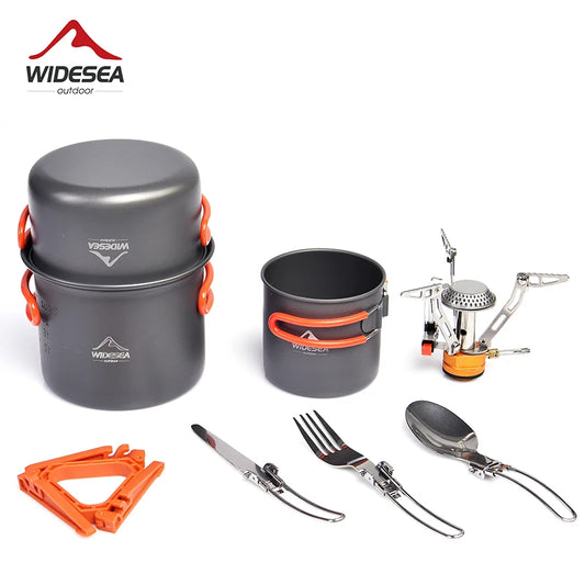 Widesea Camping Cookware Set Portable Stove Pot Kit With Utensils