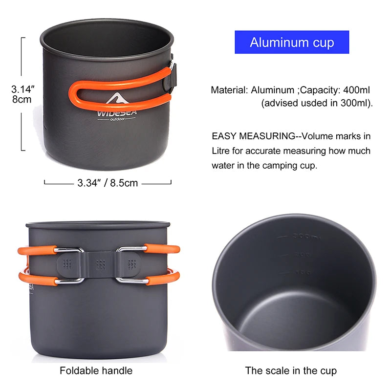Widesea Camping Cookware Set Portable Stove Pot Kit With Utensils