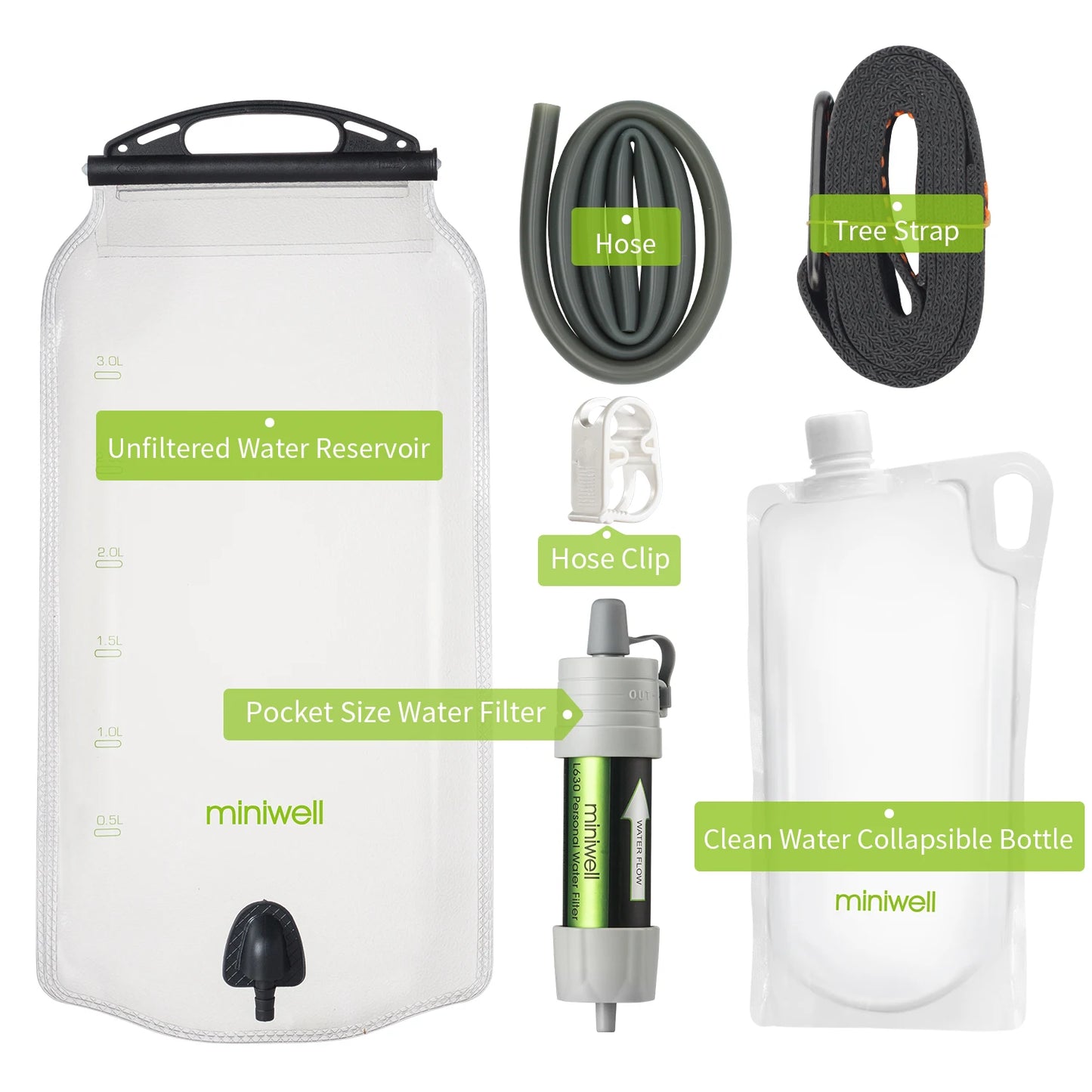L630 Personal Camping Water Purification Straw for Survival and Emergency