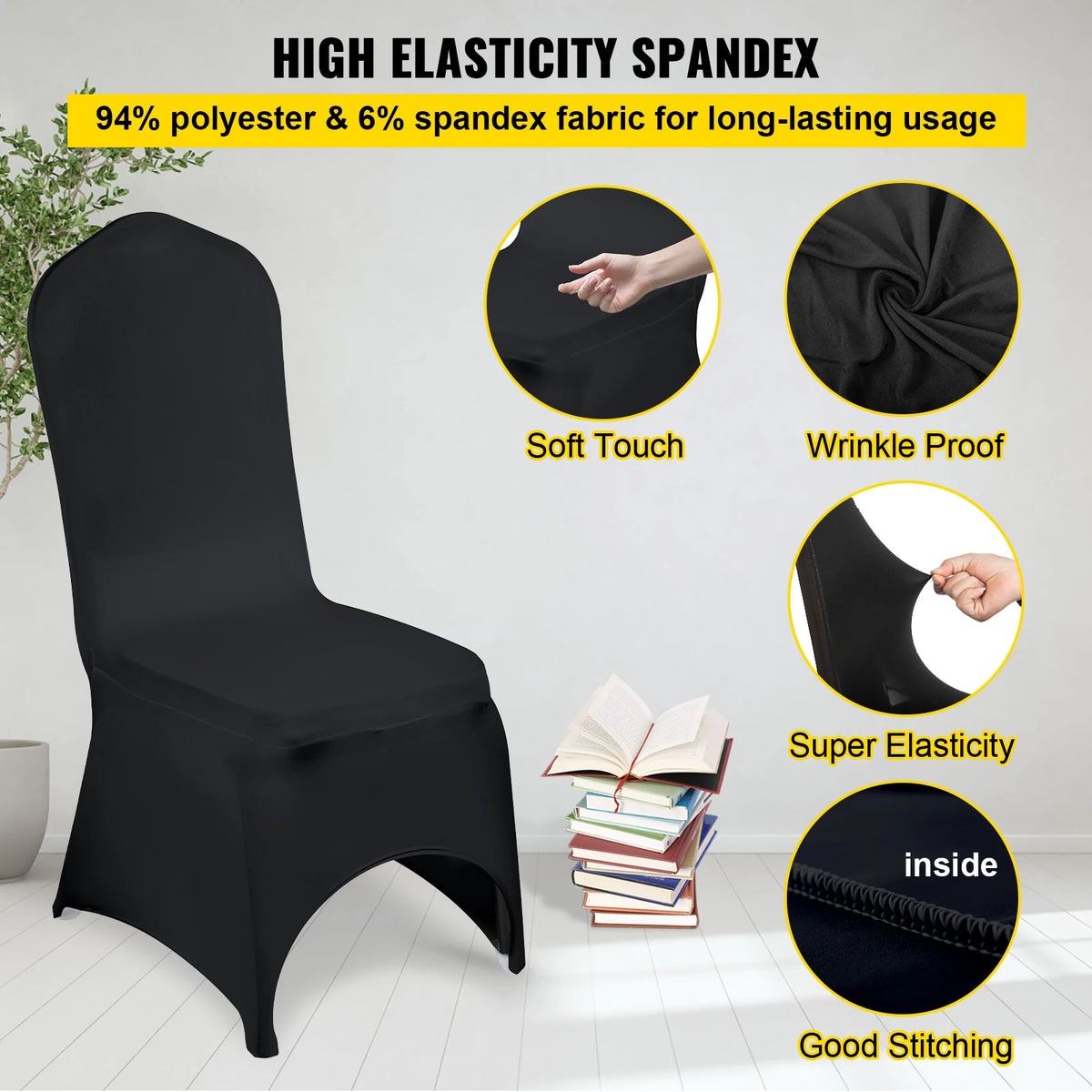 SucceBuy Stretch Chair Covers For Wedding Party Dining Banquet