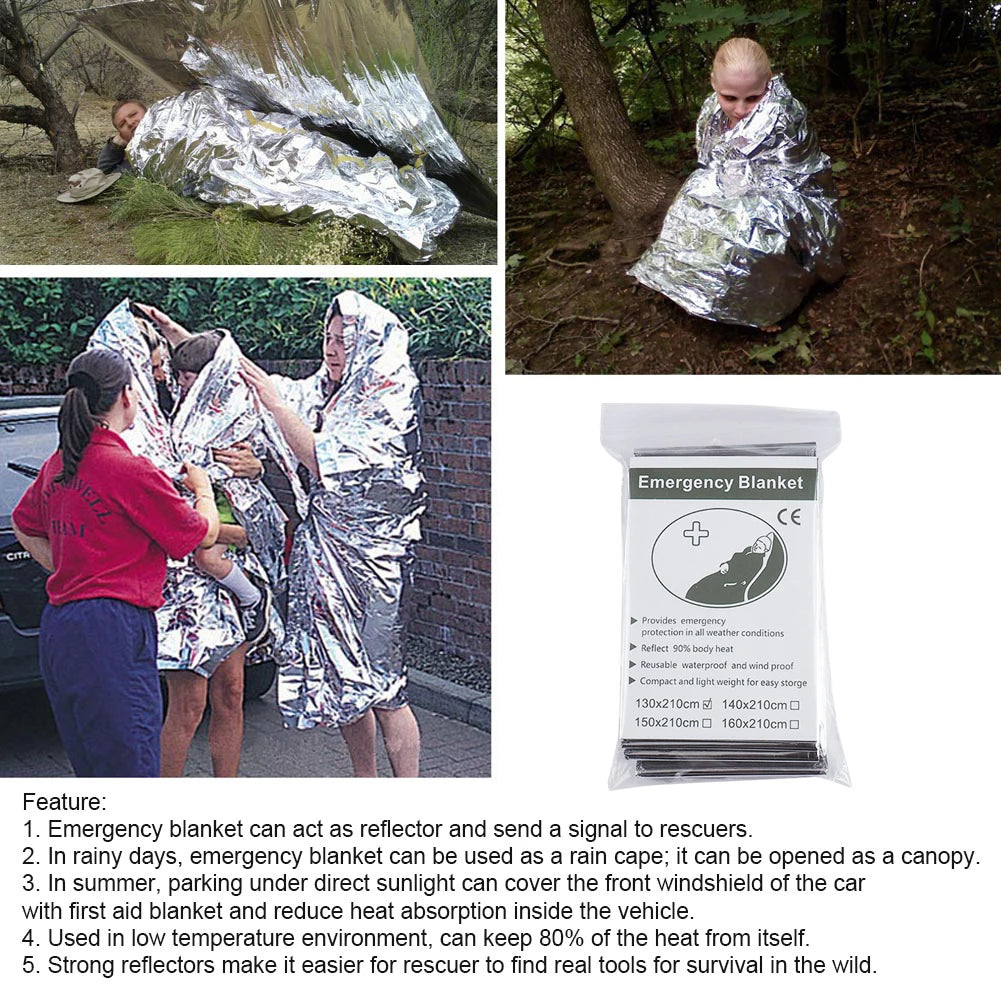 Yeston Emergency Rescue Foil Mylar Thermal Blanket First Aid Survival