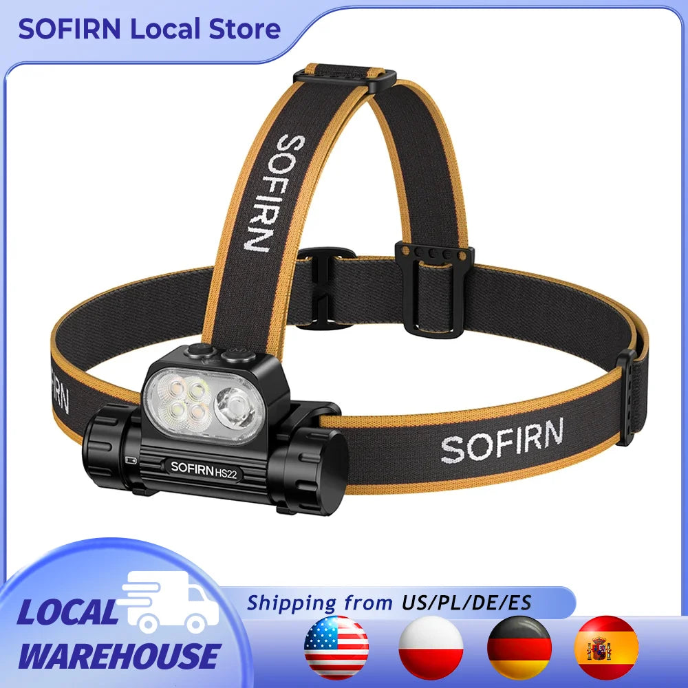 Sofirn HS22 Headlamp 2500 Lumen USB C Rechargeable 2700K 6000K