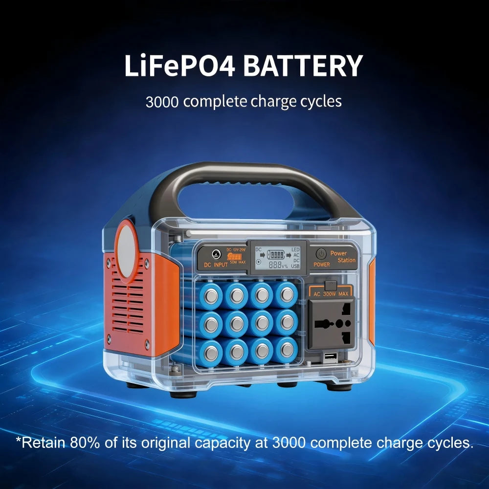 GaiaRay 500W Portable Power Station 460Wh LiFePO4 Solar Generator