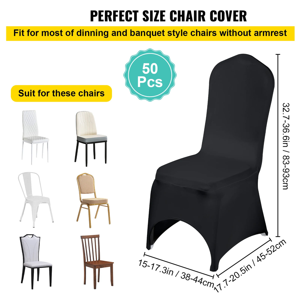 SucceBuy Stretch Chair Covers For Wedding Party Dining Banquet