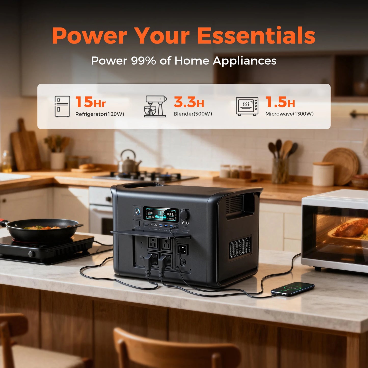 CTOLITY AP2000 Portable Power Station LiFePO4 Solar Generator