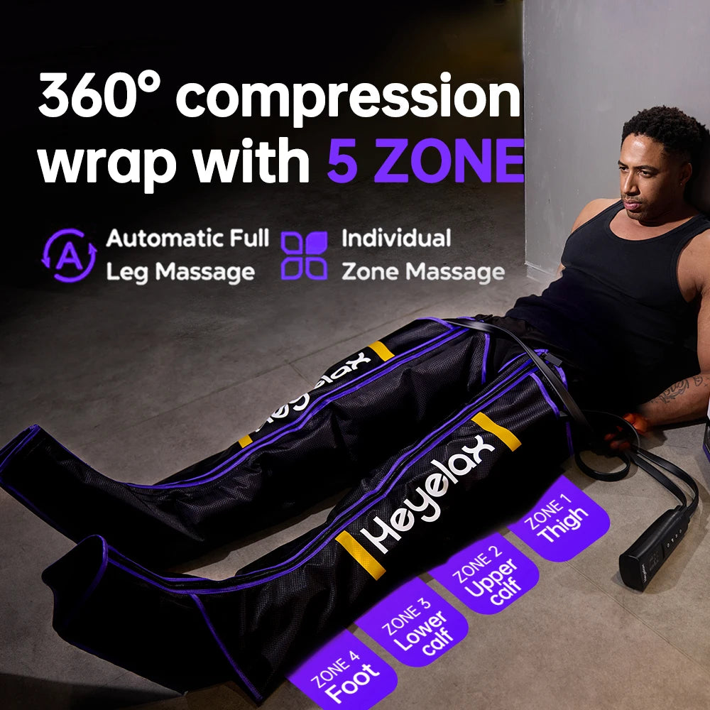 Heyelax Leg Compression Massager for Circulation, Recovery and Muscle Relief