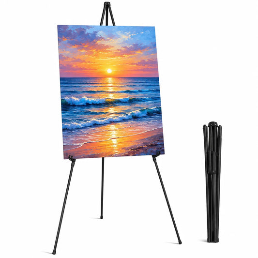 Adjustable Folding Metal Tripod Easel Stand for Art and Signs