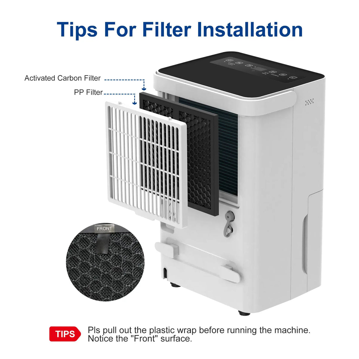 Shinco Portable Dehumidifier With Drain Hose For Home And Basements