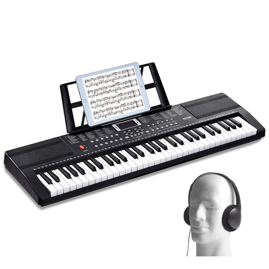 VEVOR 61 Key Digital Keyboard Piano Electric Portable Piano Keyboard 200Tones 200Rhythms or 600Tones 500 Rhythms for Beginner