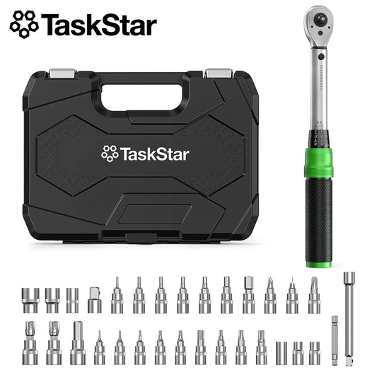 TaskStar Torque Wrench Set Sockets for Bicycle and Motorcycle Repair