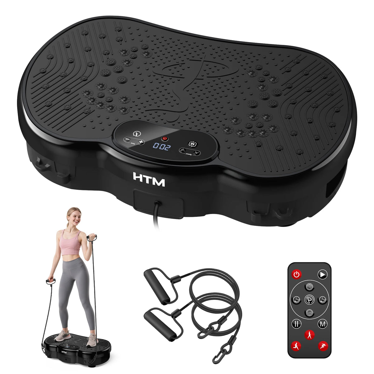 HTM Vibration Plate Fitness Trainer for Full Body Home Workouts