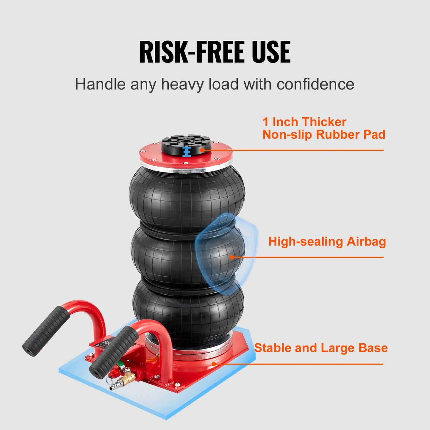 Succebuy Triple Bag Air Jack 3 Ton Portable Pneumatic Car Jack