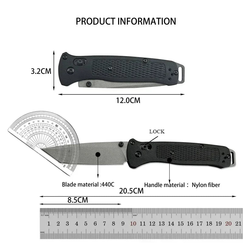 DIY Supplies BM 537 Multifunction Folding Knife 440C Steel Outdoor Tool