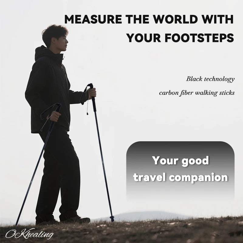 Okhealing Trekking Poles Carbon Fiber Ultralight Two Piece