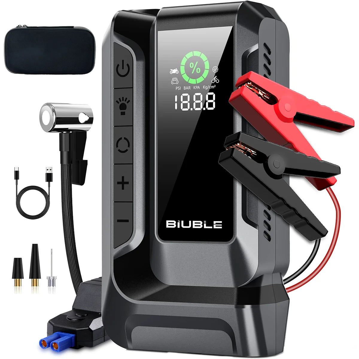BIUBLE Jump Starter With Air Compressor 9000A 150 PSI Gas Diesel