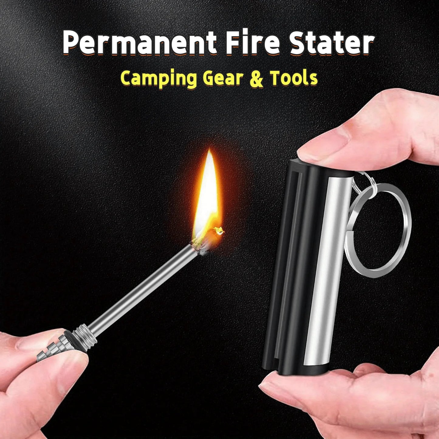 Metal Fuel Lighters Multifunction Keychain Fire Starter For Outdoor Camping