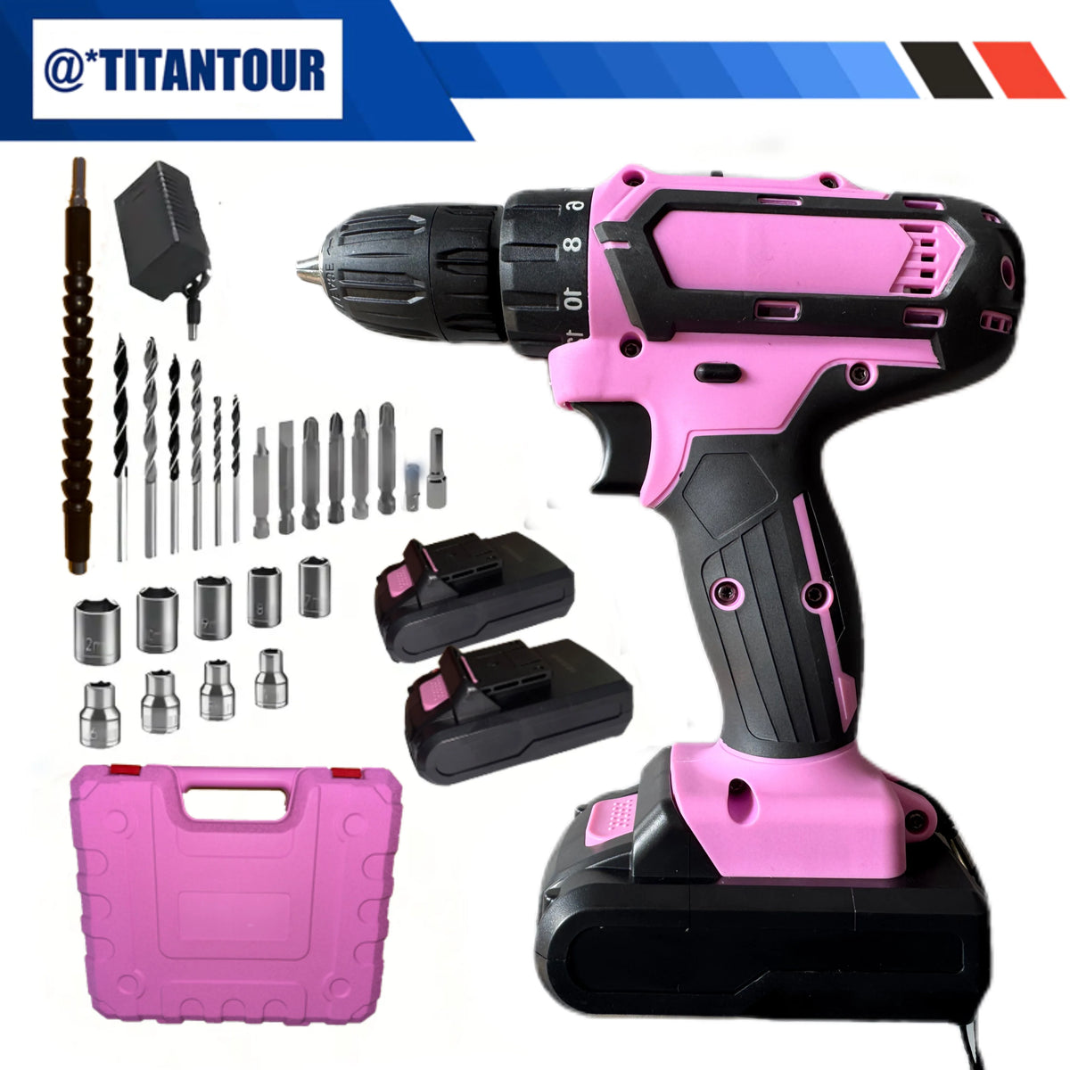 Professional 21V Brushless Cordless Drill Kit With Dual Lithium Batteries